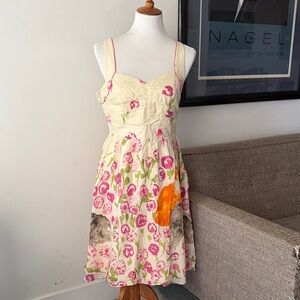 Anthropologie Floreat Cat and Floral Dress